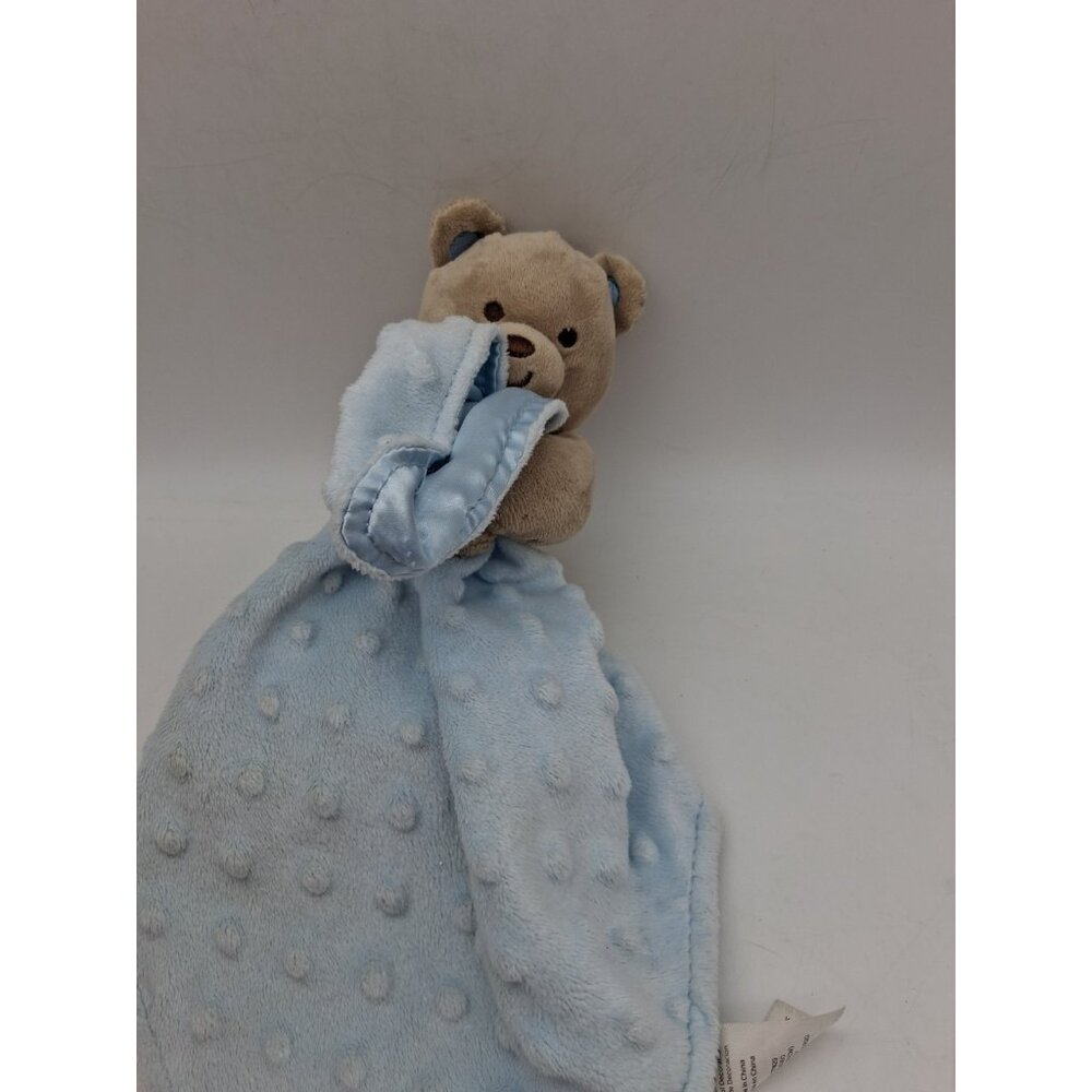 Carters Child of Mine Bear Plush Blue Lovey Minky Dots Rattle Security Blanket - Picture 5 of 7